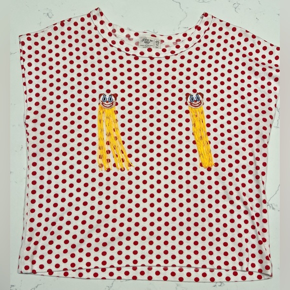 🤡 Devon in Space Polka Dot Clown Short Sleeved Red White T-shirt Size Large - Picture 3 of 10